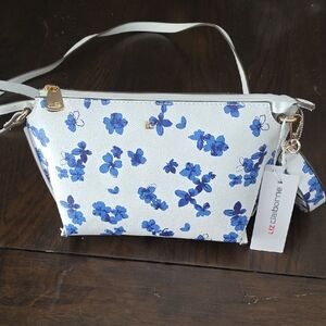 Liz Claiborne Blue Floral Crossbody Bag